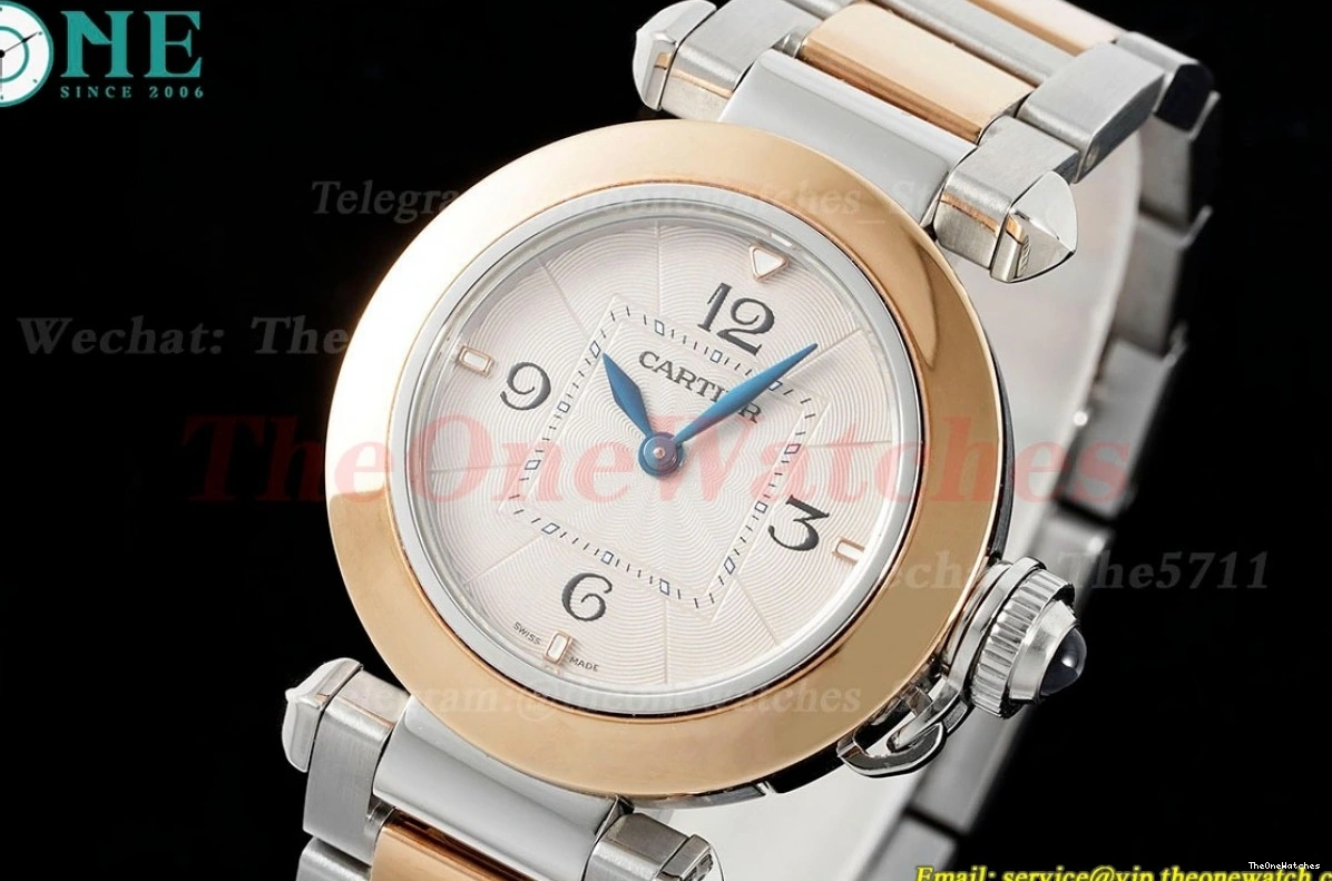 RG De Dial SS White Cartier Quartz Pasha AF 30mm Ladies 0109